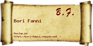 Bori Fanni névjegykártya